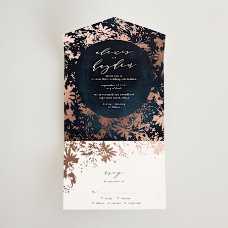 All-in-One Foil-Pressed Wedding Invitations