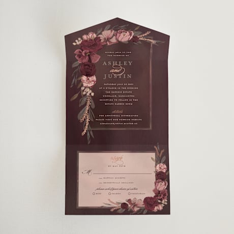 All-in-One Foil-Pressed Wedding Invitations