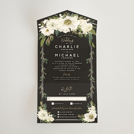 All-in-One Foil-Pressed Wedding Invitations