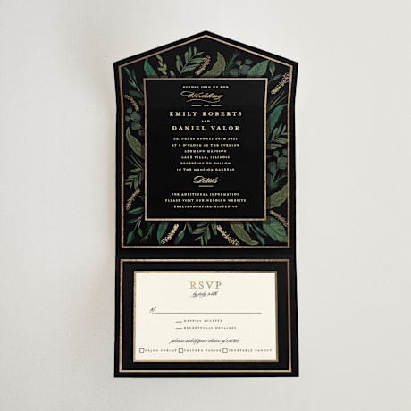 All-in-One Foil-Pressed Wedding Invitations