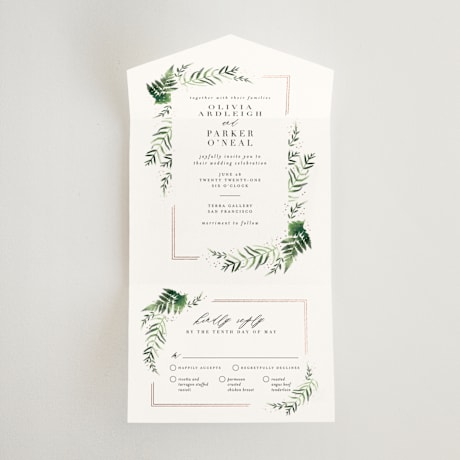 All-in-One Foil-Pressed Wedding Invitations