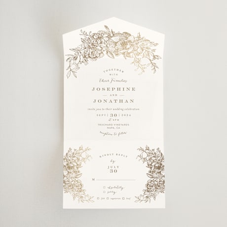 All-in-One Foil-Pressed Wedding Invitations
