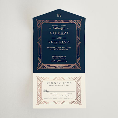 All-in-One Foil-Pressed Wedding Invitations