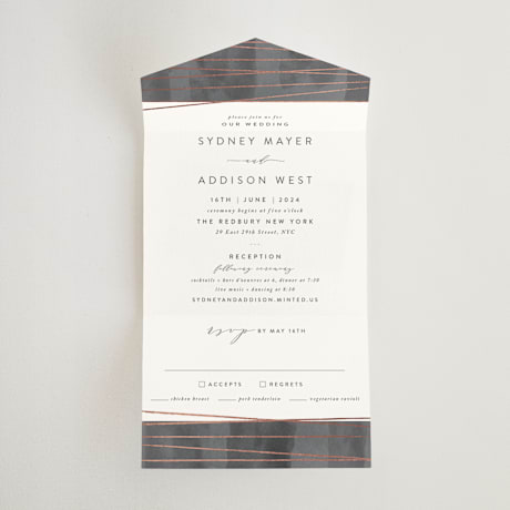 All-in-One Foil-Pressed Wedding Invitations