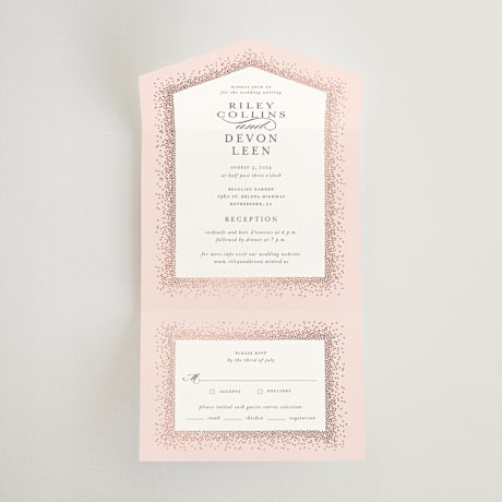 All-in-One Foil-Pressed Wedding Invitations