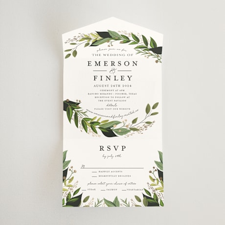 All-in-One Foil-Pressed Wedding Invitations