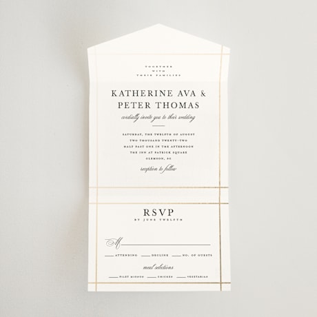 All-in-One Foil-Pressed Wedding Invitations