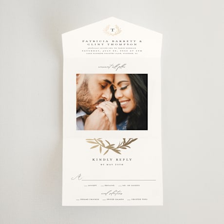 All-in-One Foil-Pressed Wedding Invitations