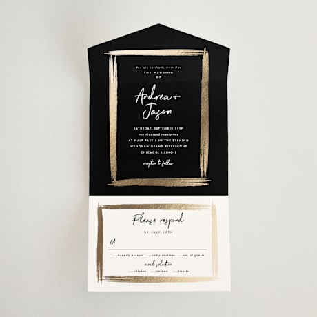 All-in-One Foil-Pressed Wedding Invitations