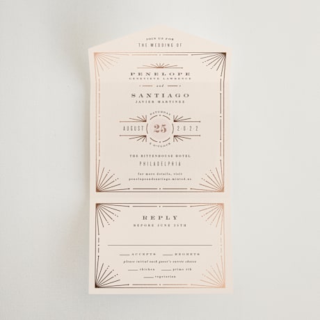 All-in-One Foil-Pressed Wedding Invitations
