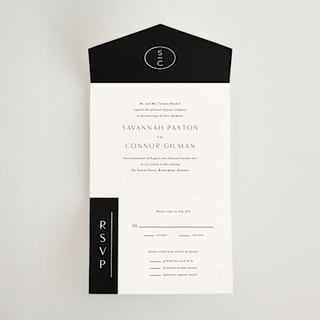 All-in-One Foil-Pressed Wedding Invitations