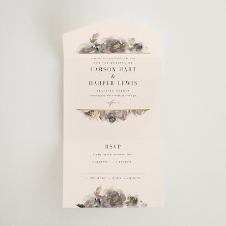 All-in-One Foil-Pressed Wedding Invitations