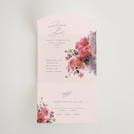 All-in-One Foil-Pressed Wedding Invitations