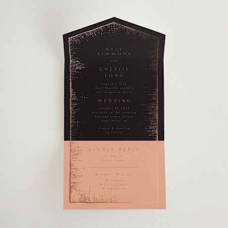 All-in-One Foil-Pressed Wedding Invitations