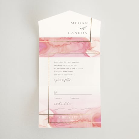 All-in-One Foil-Pressed Wedding Invitations