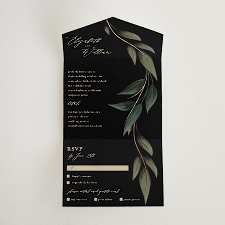 All-in-One Foil-Pressed Wedding Invitations