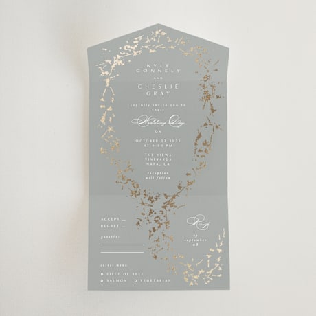 All-in-One Foil-Pressed Wedding Invitations