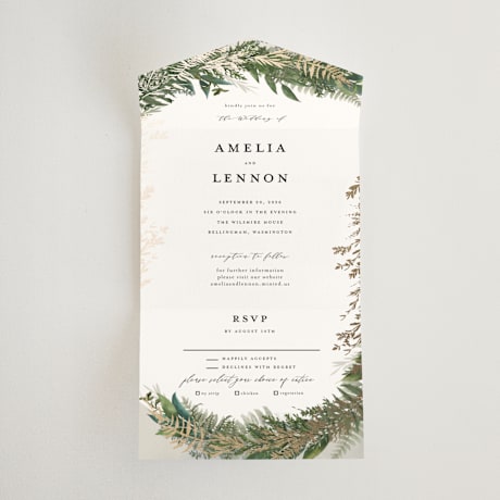 All-in-One Foil-Pressed Wedding Invitations