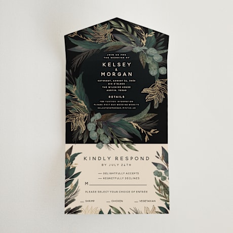 All-in-One Foil-Pressed Wedding Invitations