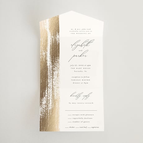 All-in-One Foil-Pressed Wedding Invitations