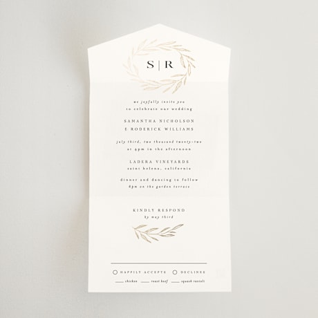All-in-One Foil-Pressed Wedding Invitations