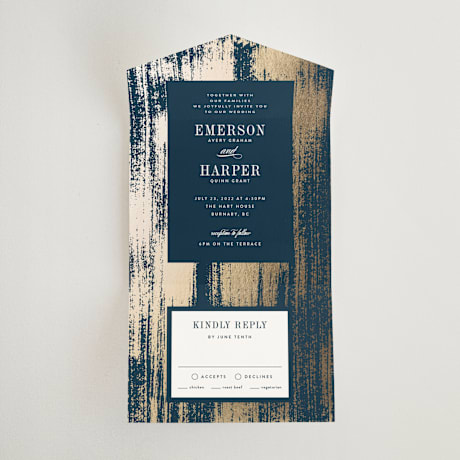 All-in-One Foil-Pressed Wedding Invitations