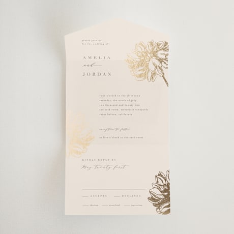 All-in-One Foil-Pressed Wedding Invitations