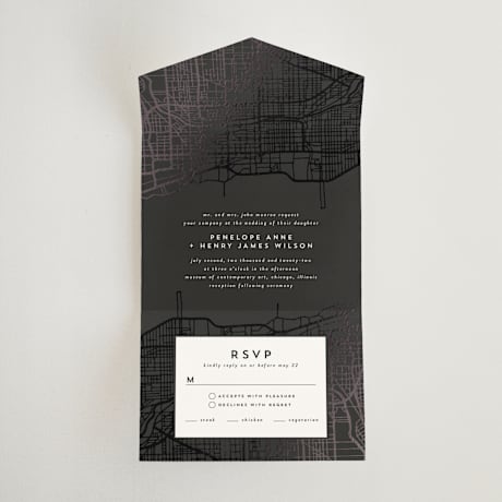 All-in-One Foil-Pressed Wedding Invitations