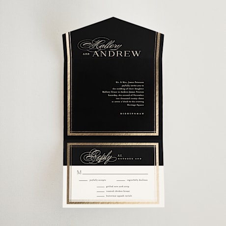 All-in-One Foil-Pressed Wedding Invitations