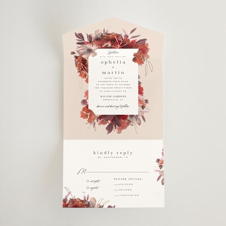 All-in-One Foil-Pressed Wedding Invitations