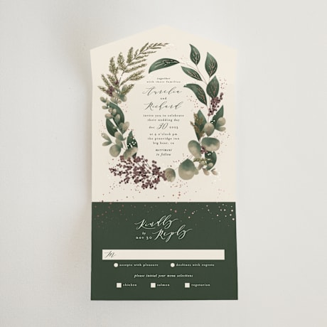 All-in-One Foil-Pressed Wedding Invitations