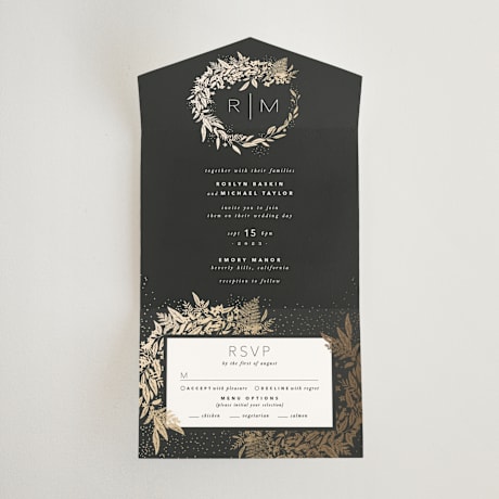 All-in-One Foil-Pressed Wedding Invitations