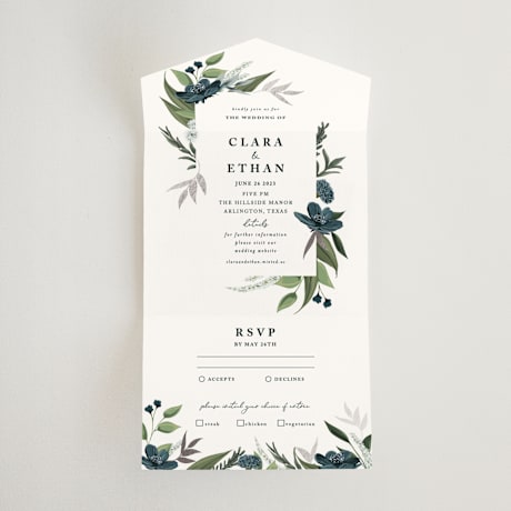 All-in-One Foil-Pressed Wedding Invitations