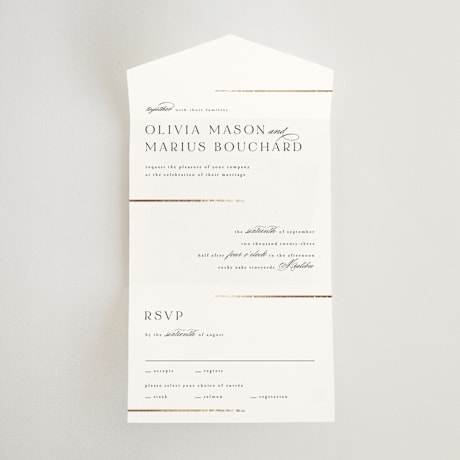 All-in-One Foil-Pressed Wedding Invitations