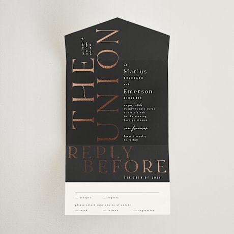 All-in-One Foil-Pressed Wedding Invitations
