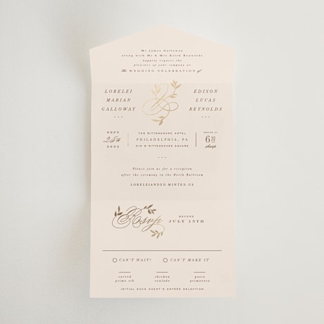 All-in-One Foil-Pressed Wedding Invitations