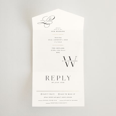 All-in-One Foil-Pressed Wedding Invitations