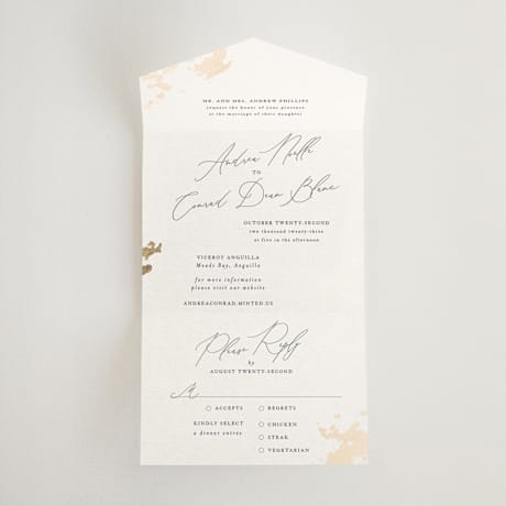 All-in-One Foil-Pressed Wedding Invitations