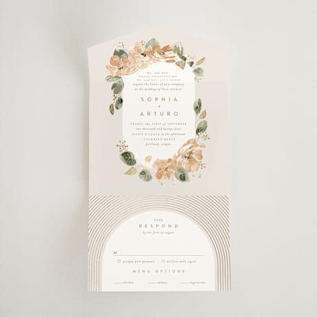 All-in-One Foil-Pressed Wedding Invitations