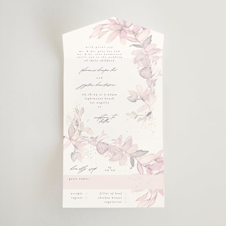 All-in-One Foil-Pressed Wedding Invitations
