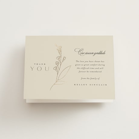 Foil Memorial Thank You Cards