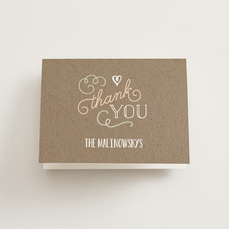 Folded Wedding Thank You Cards