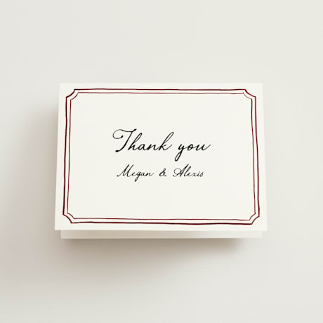 Folded Wedding Thank You Cards