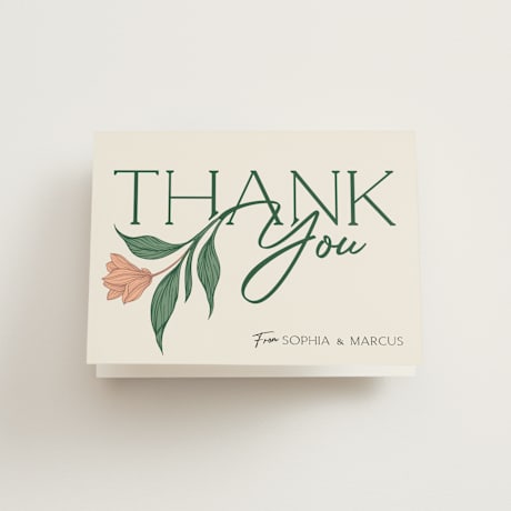 Folded Wedding Thank You Cards