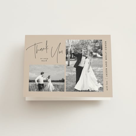 Folded Wedding Thank You Cards