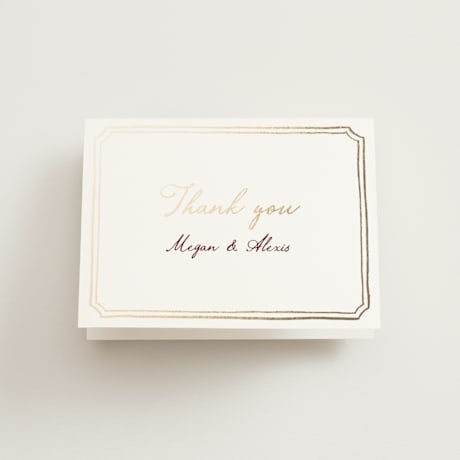 Foil-Pressed Folded Wedding Thank You Cards