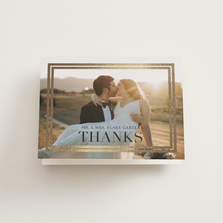 Foil-Pressed Folded Wedding Thank You Cards