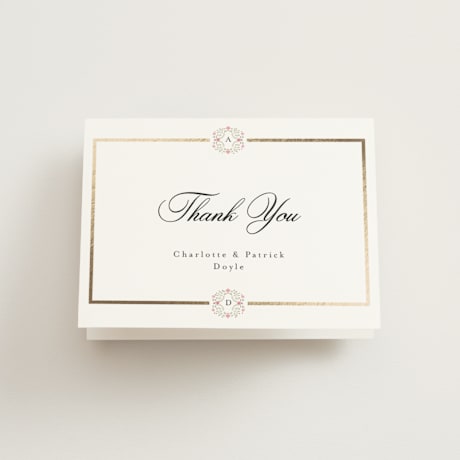 Foil-Pressed Folded Wedding Thank You Cards