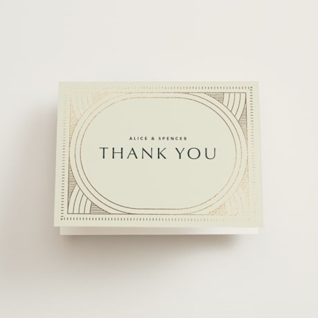 Foil-Pressed Folded Wedding Thank You Cards