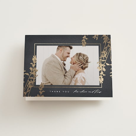 Foil-Pressed Folded Wedding Thank You Cards